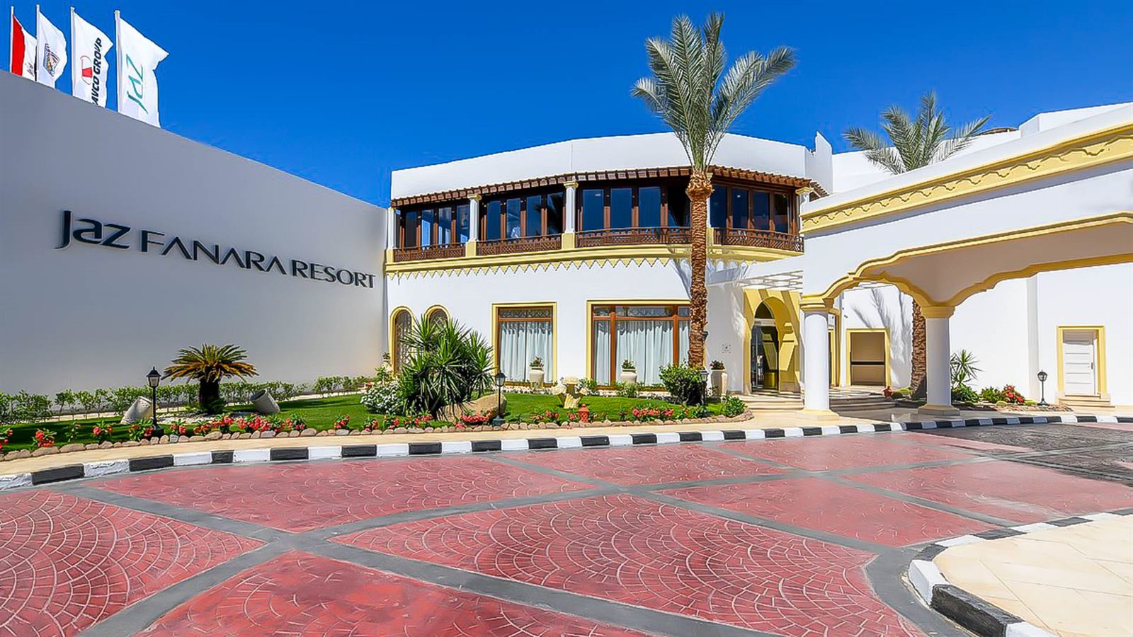 Jaz Fanara Resort and Residence entrance in Ras Um Sid