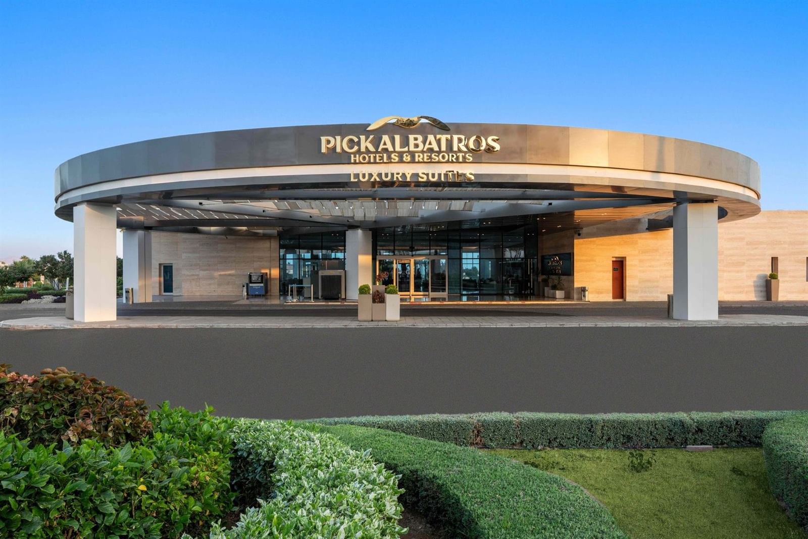 Pickalbatros Laguna Vista Hotel entrance in Nabq Bay
